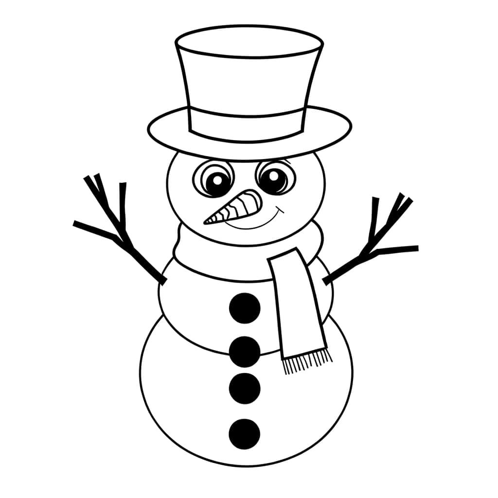Coloriage Bonhomme de neige à imprimer et colorier