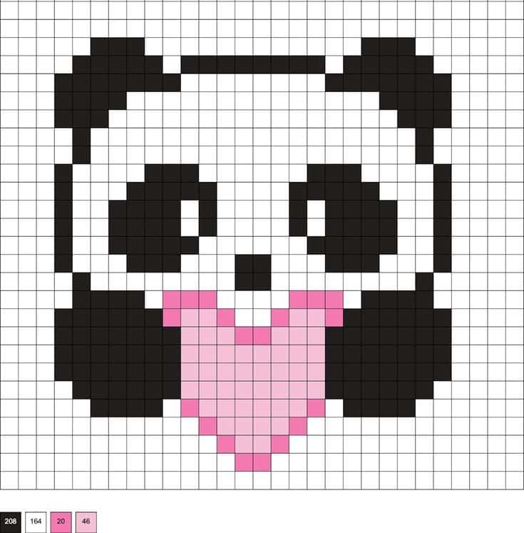 Coloriage Panda coeur à imprimer et colorier