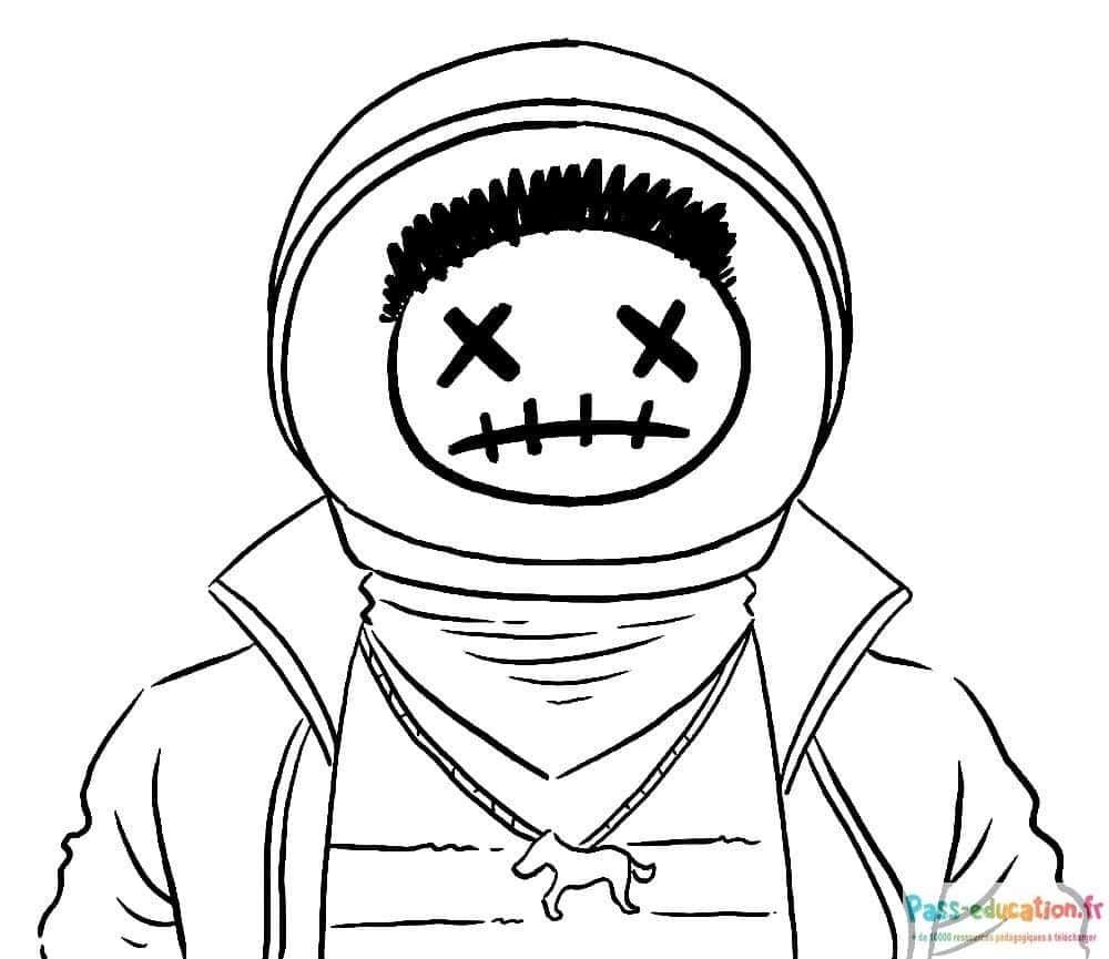 Coloriage Dessin Fortnite Raven à imprimer et colorier