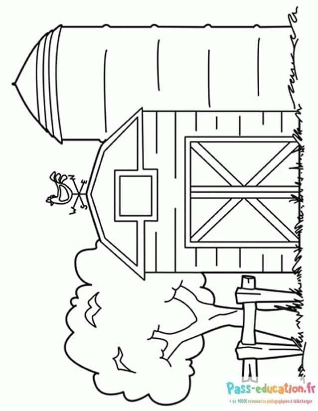 Coloriage Fusée dans une ferme à imprimer et colorier