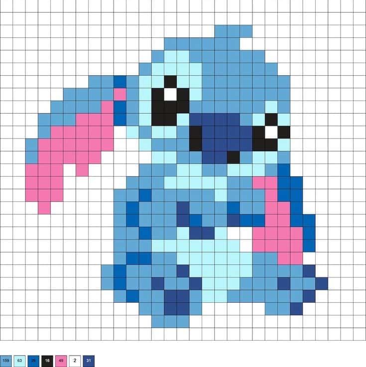 Coloriage Stitch bleu à imprimer et colorier