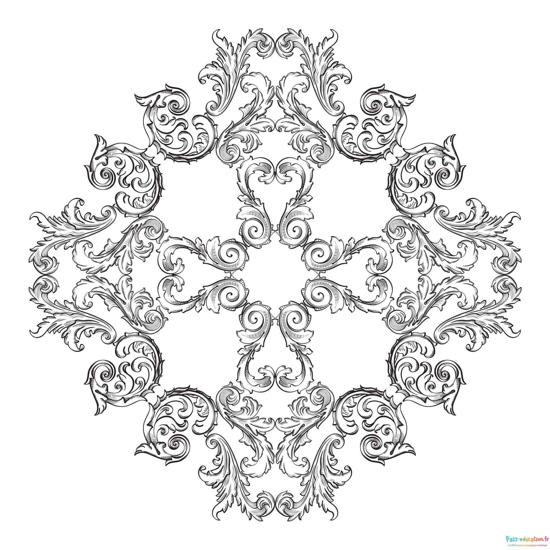 Coloriage Mandala floral à imprimer et colorier