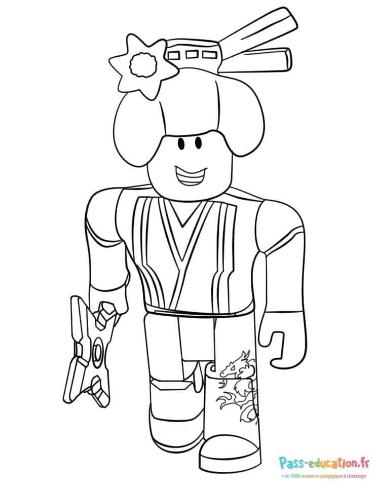 Coloriage Personnage Roblox ninja à imprimer et colorier