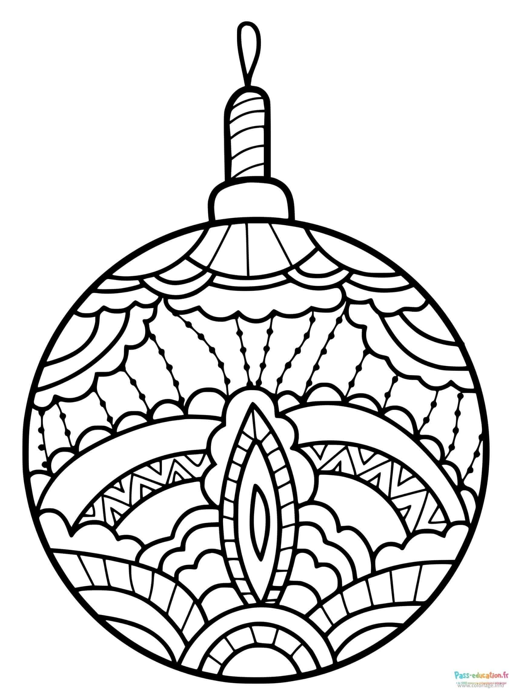 Coloriage Boule de Noël à imprimer et colorier