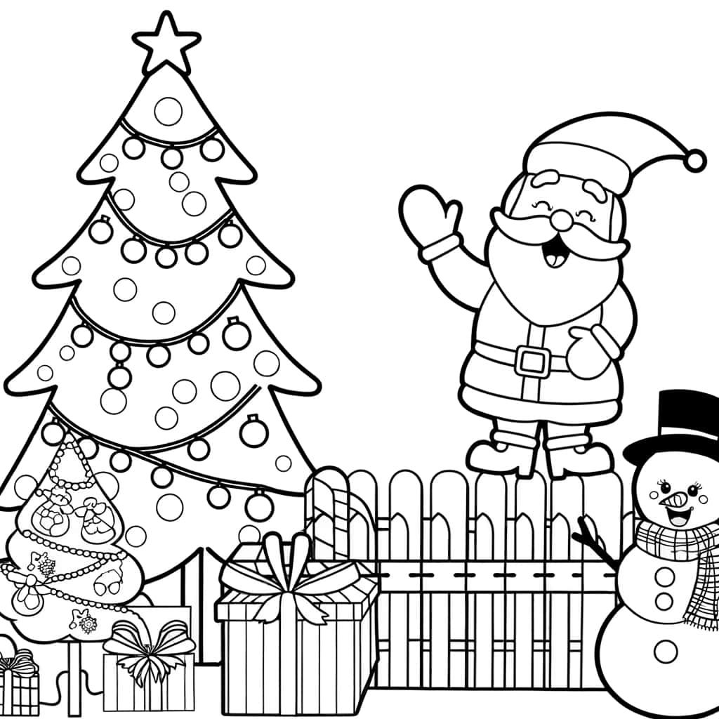 Coloriage Scène de Noël à imprimer et colorier