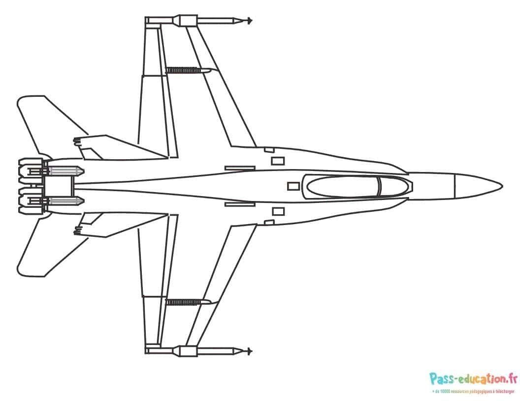 Coloriage Avion de chasse à imprimer et colorier