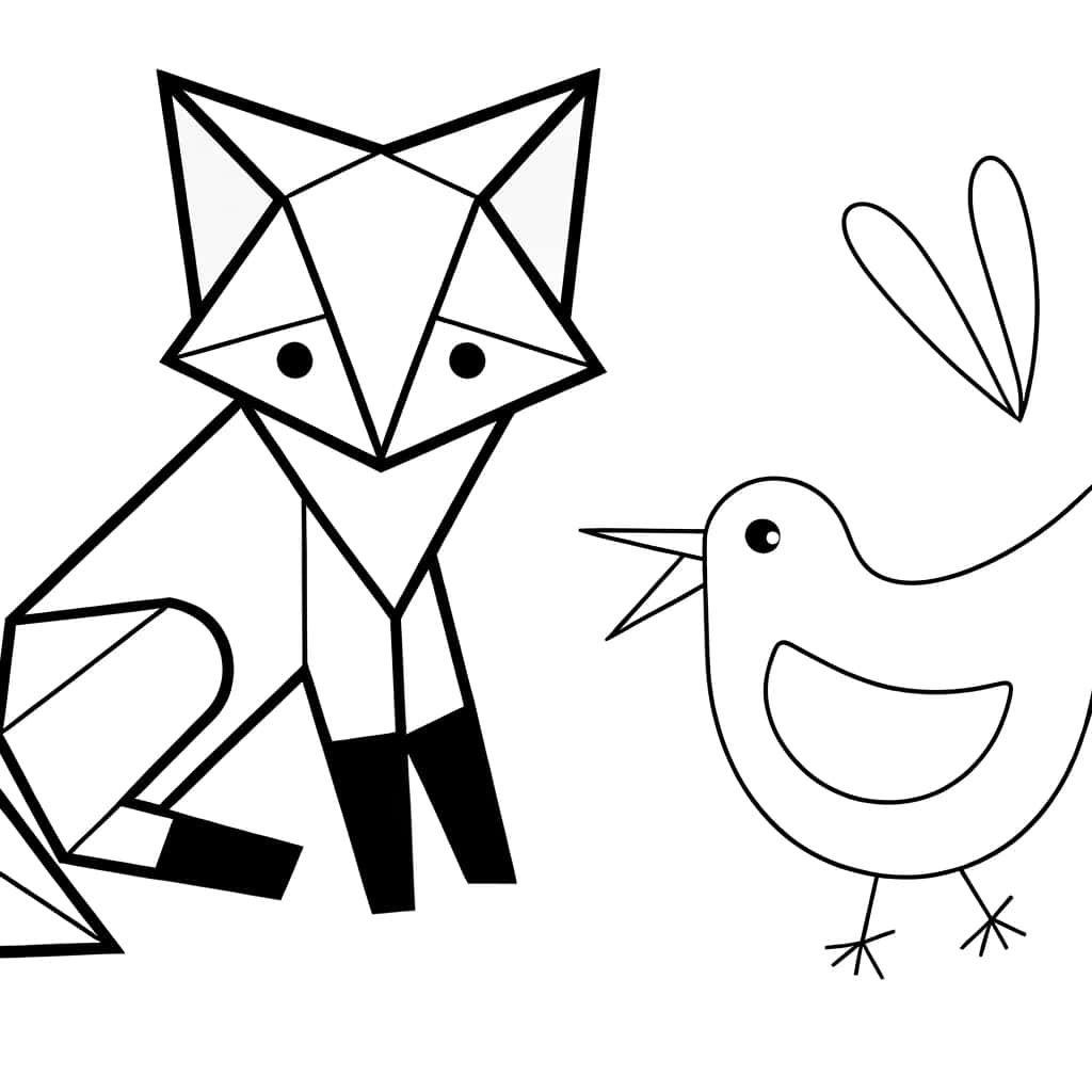 Coloriage Animaux géométriques à imprimer et colorier