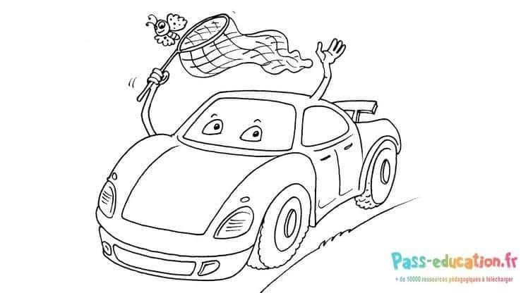 Coloriage Voiture de course à imprimer et colorier