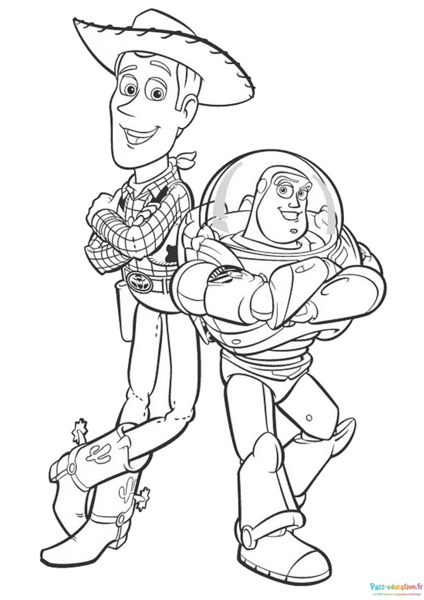 Coloriage Amitié Toy Story à imprimer et colorier