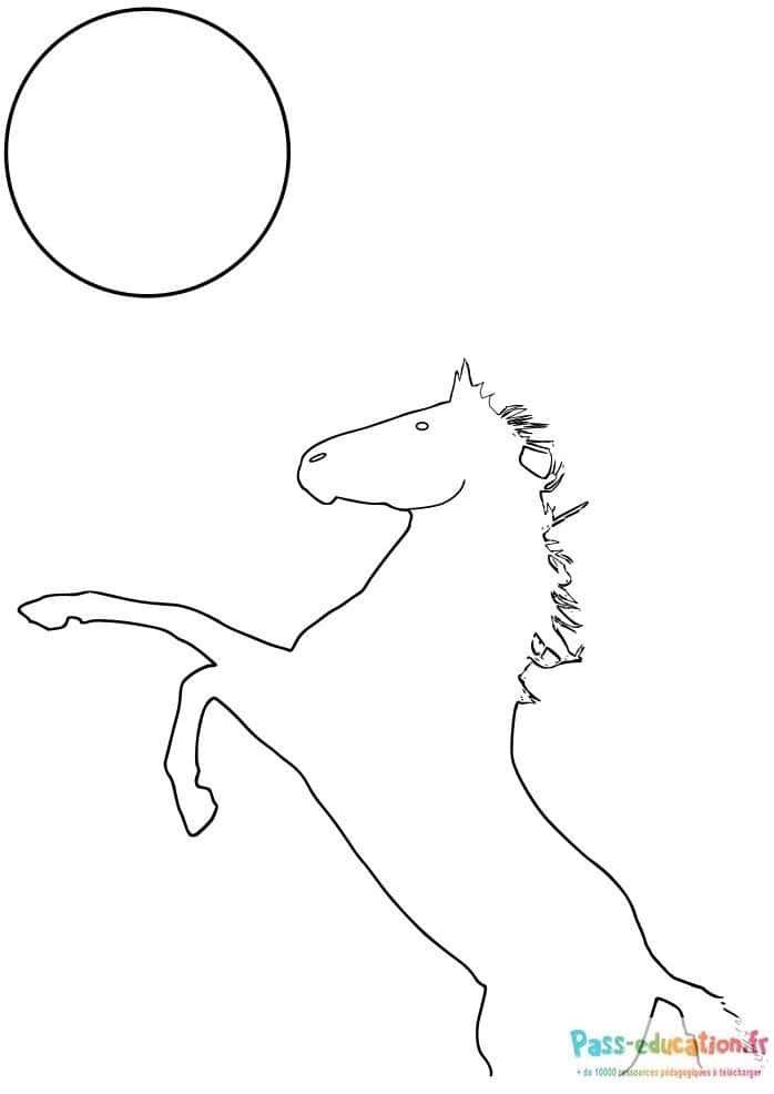 Coloriage Cheval cabré à imprimer et colorier