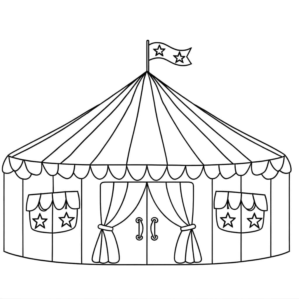 Coloriage Chapiteau Cirque à imprimer et colorier