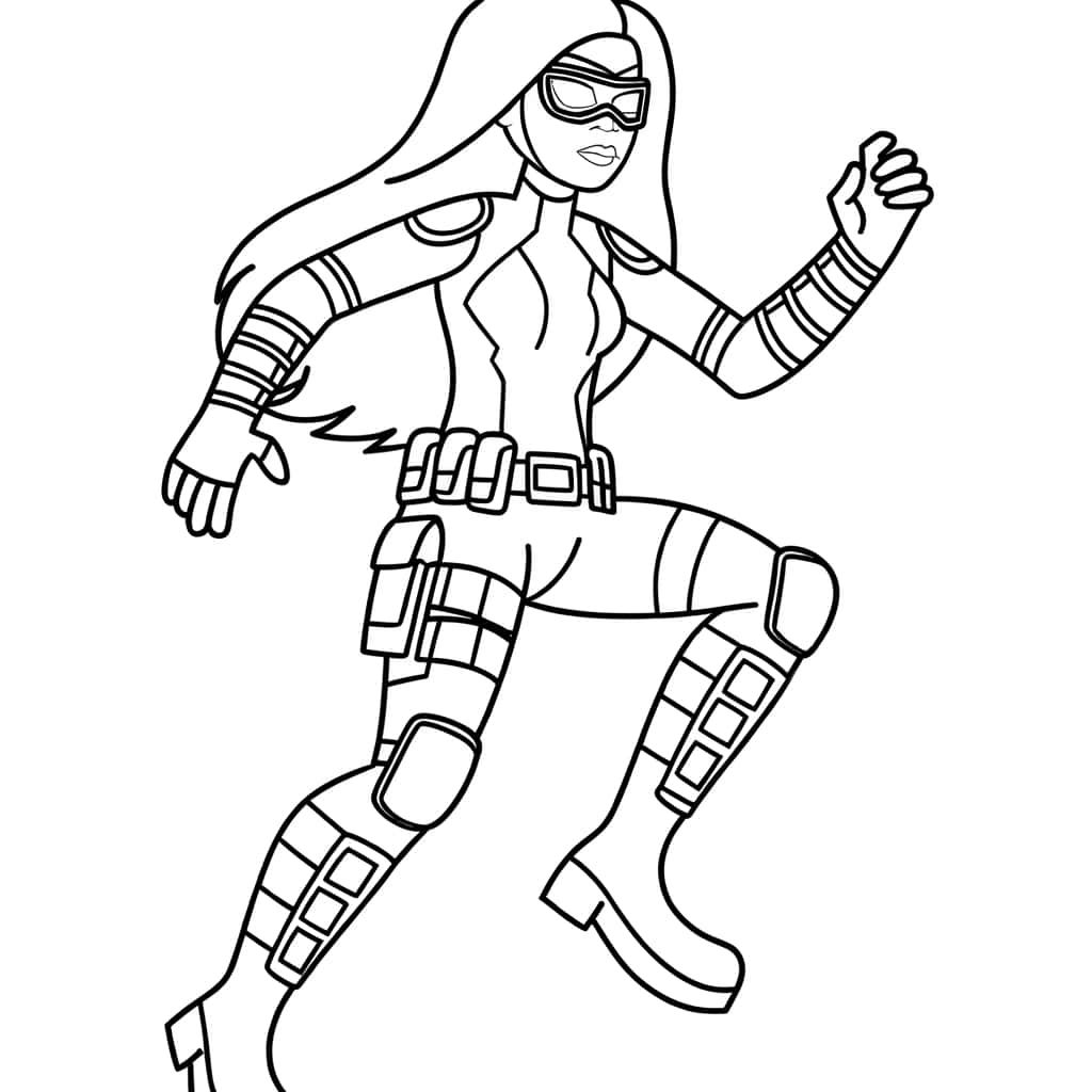 Coloriage Veuve Noire dynamique à imprimer et colorier