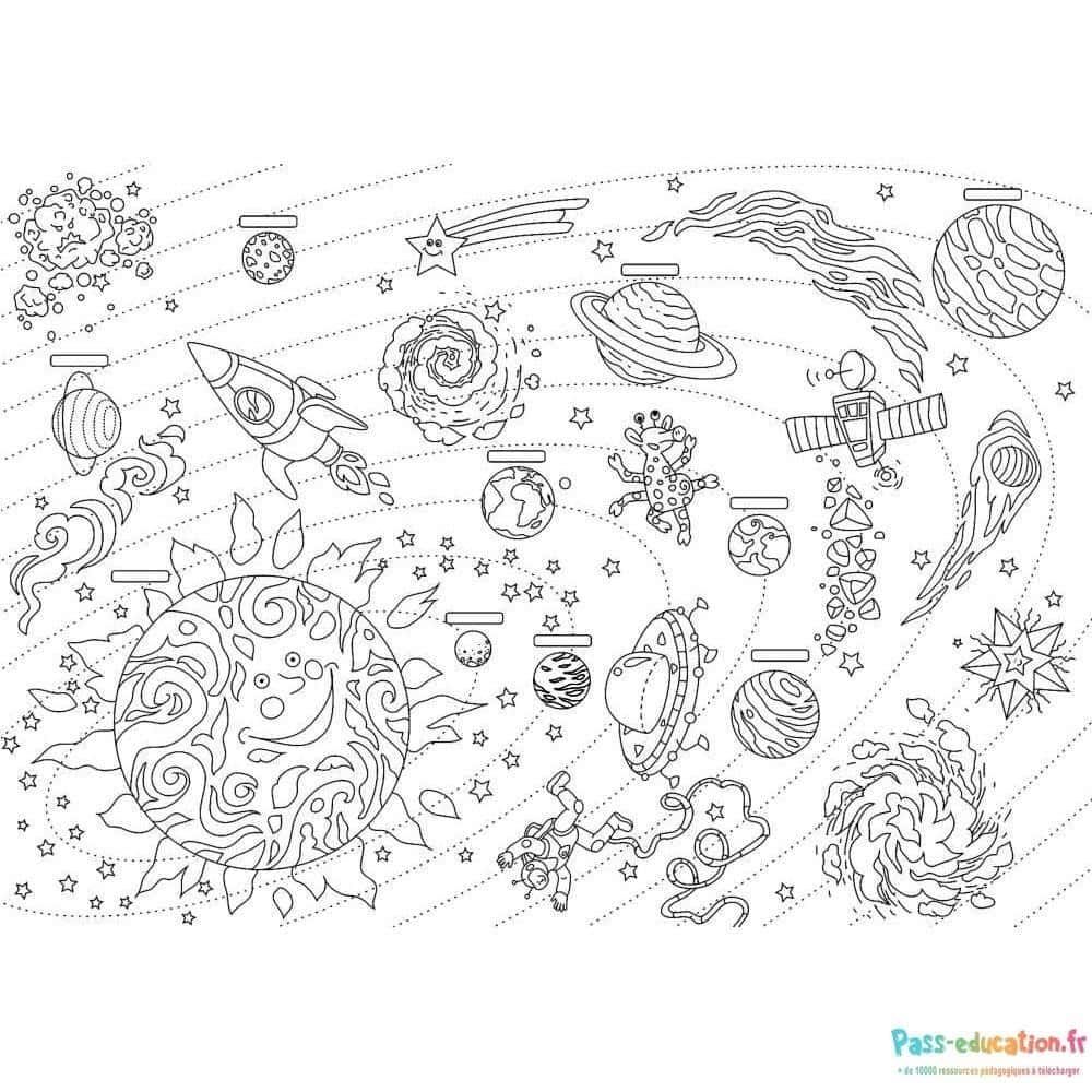 Coloriage Aventure spatiale à imprimer et colorier