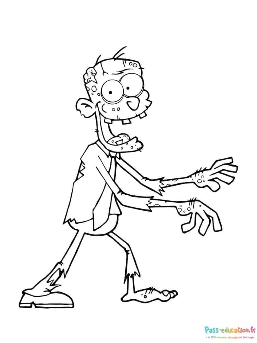 Coloriage Zombie décontracté à imprimer et colorier