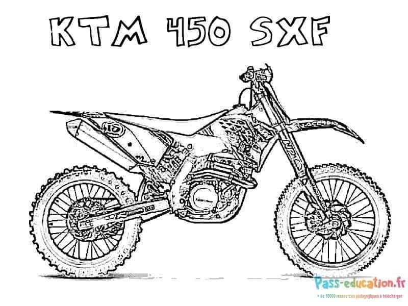 Coloriage KTM 450 SXF à imprimer et colorier