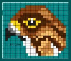 Coloriage Oiseau pixelisé à imprimer et colorier