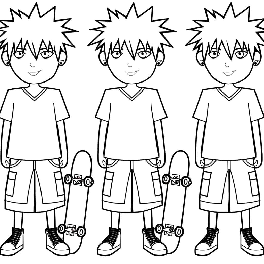 Coloriage Bart Simpson skateboard à imprimer et colorier