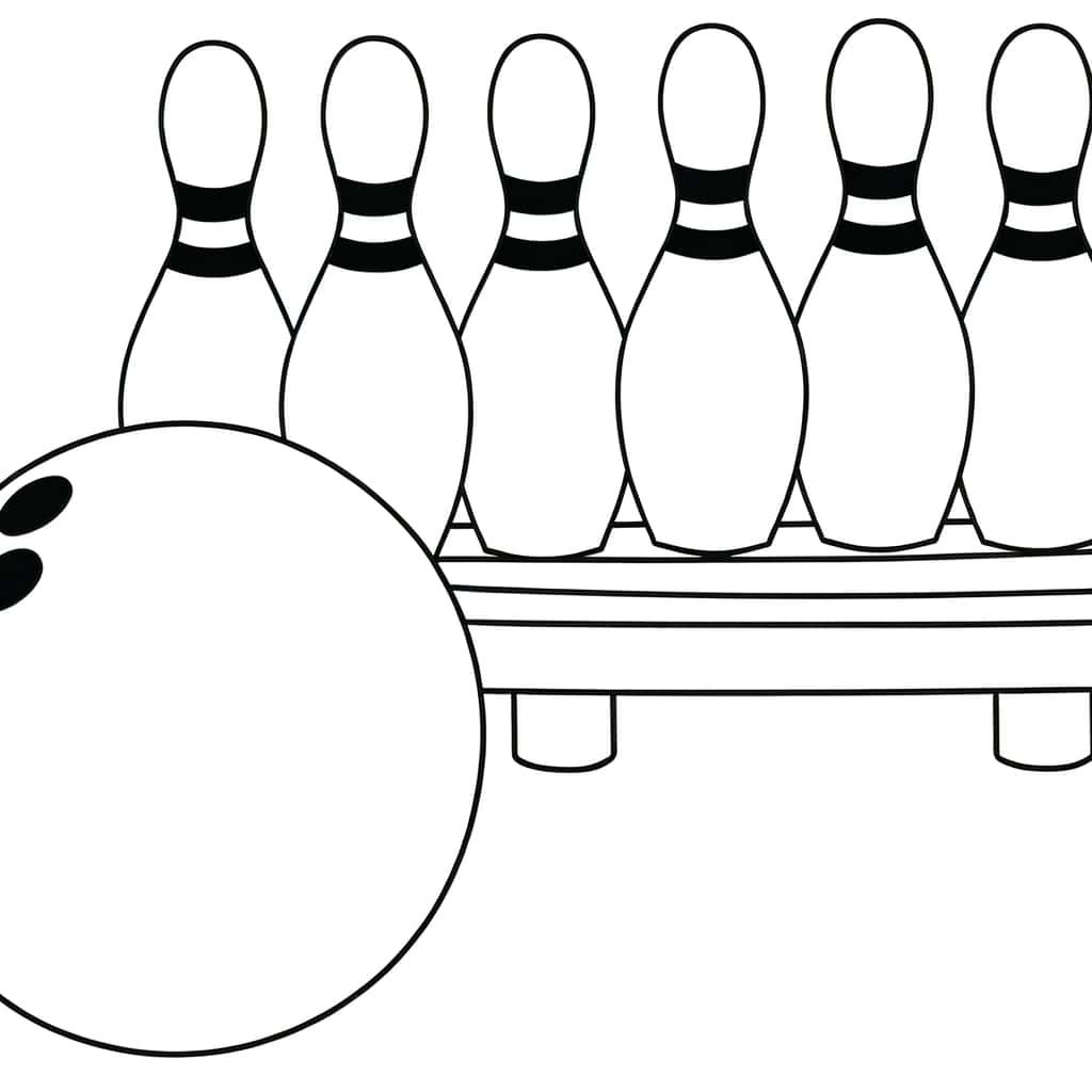 Coloriage Quilles de bowling à imprimer et colorier