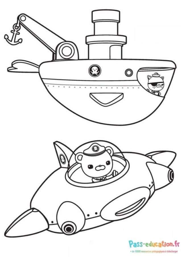 Coloriage Octonautes en action à imprimer et colorier