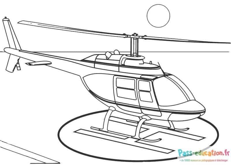 Coloriage Hélicoptère à imprimer et colorier