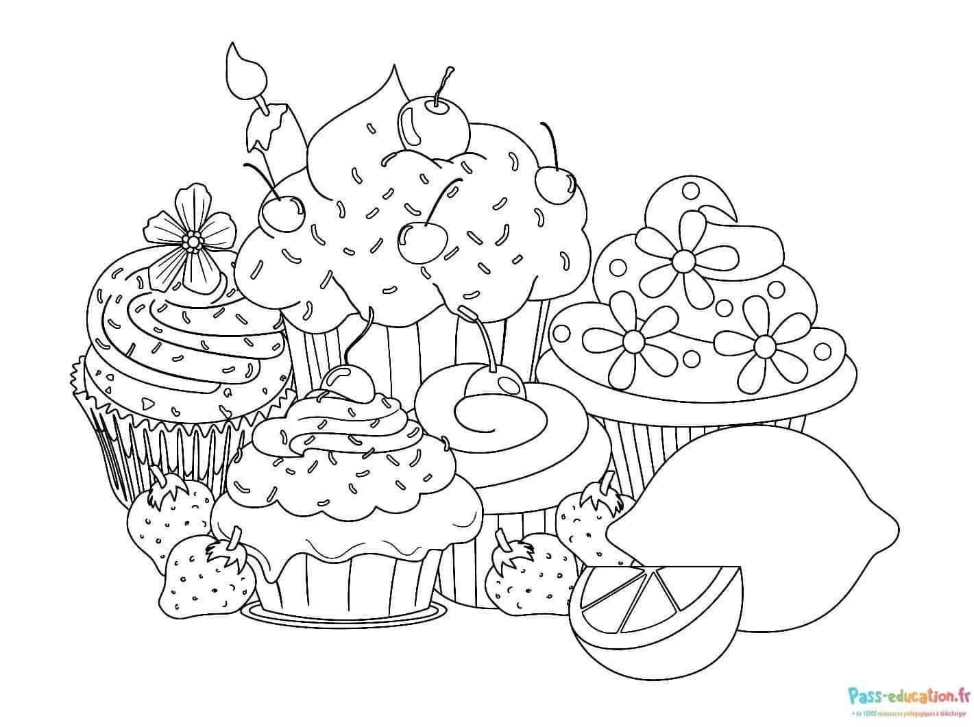 Coloriage Gourmandises colorées à imprimer et colorier