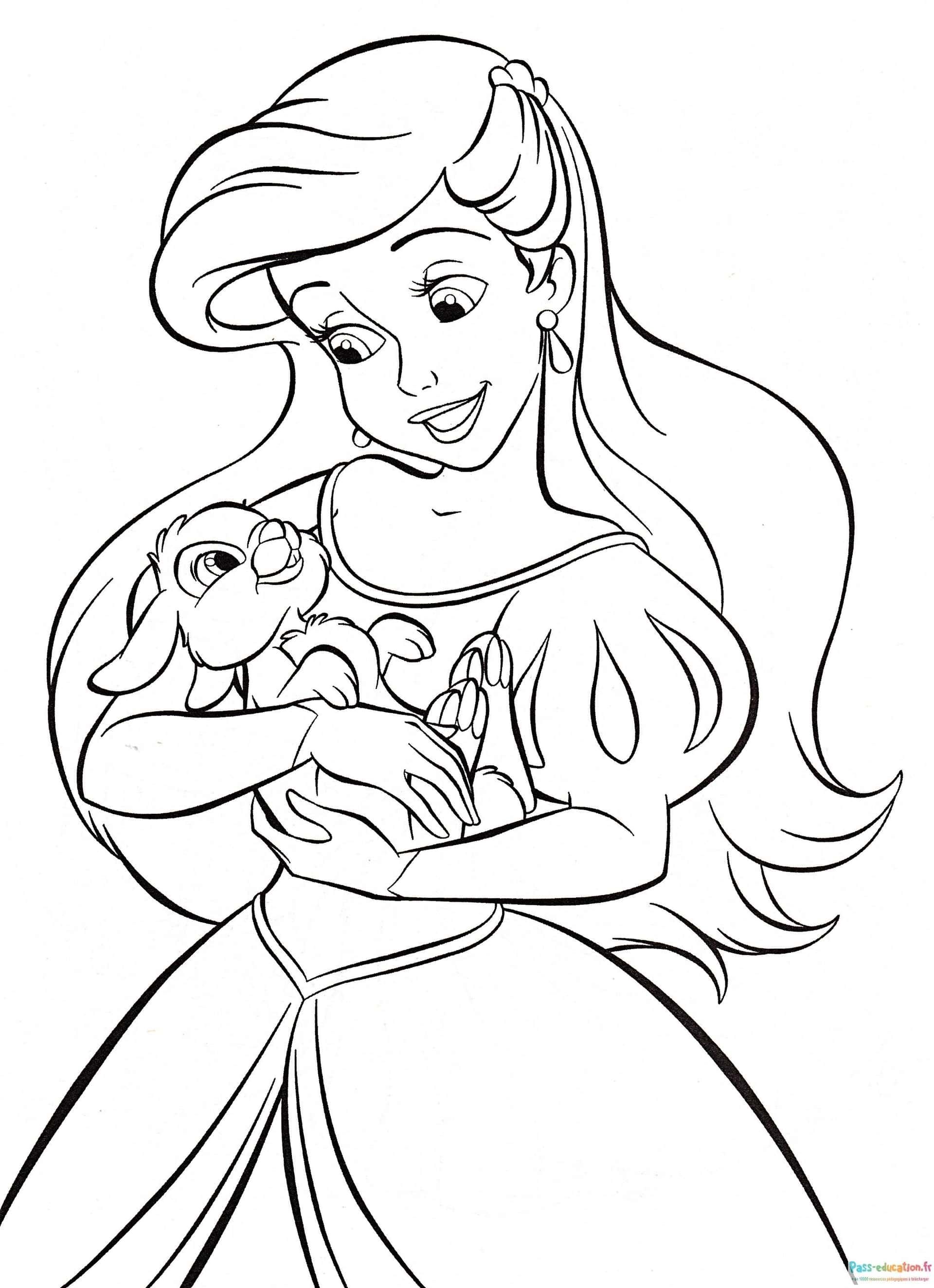 Coloriage Ariel et Polochon à imprimer et colorier