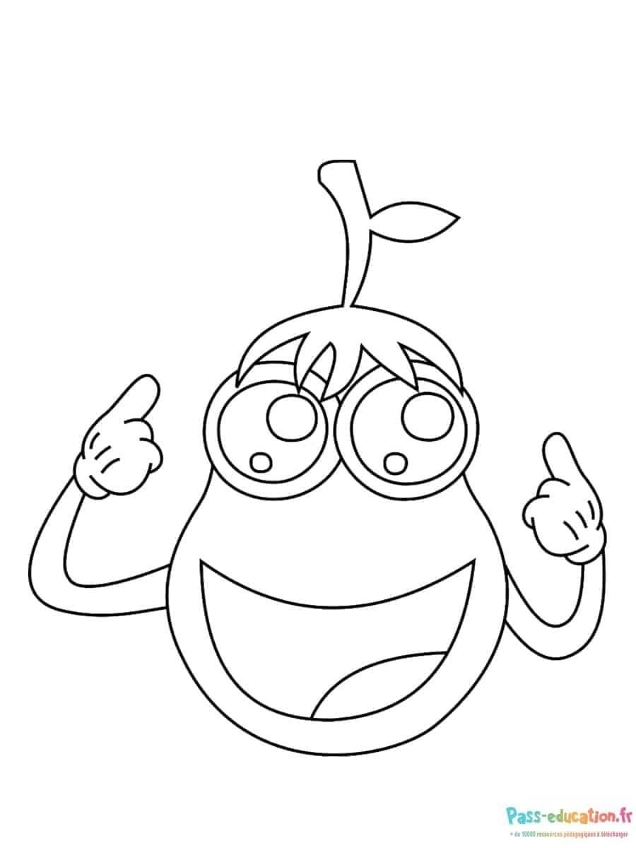 Coloriage Dessin kawaii fruité à imprimer et colorier