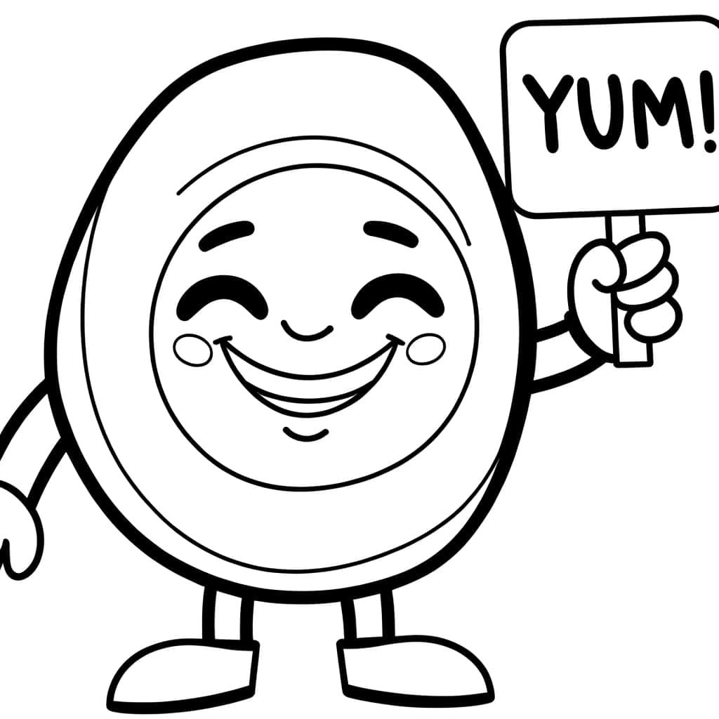 Coloriage Avocat souriant à imprimer et colorier