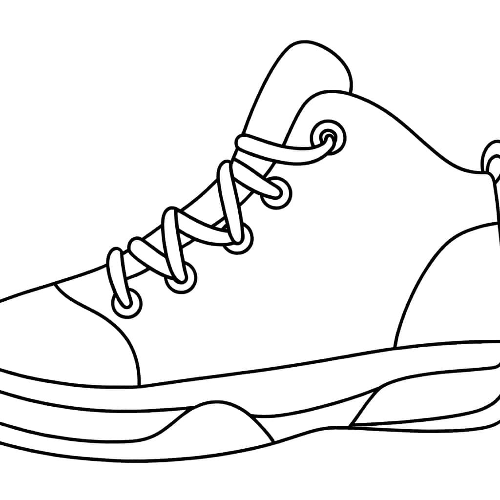 Coloriage Chaussure à lacets à imprimer et colorier