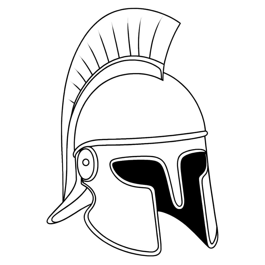 Coloriage Casque grec à imprimer et colorier