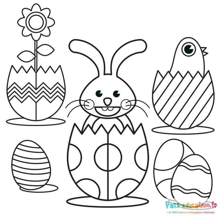 Coloriage Fête de Pâques à imprimer et colorier
