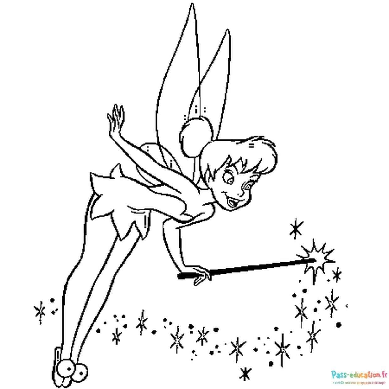 Coloriage Fée scintillante à imprimer et colorier