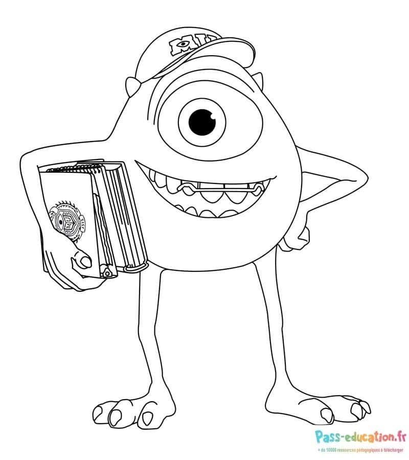 Coloriage Monstre souriant à imprimer et colorier