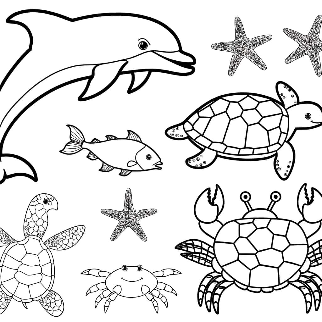 Coloriage Animaux marins à imprimer et colorier