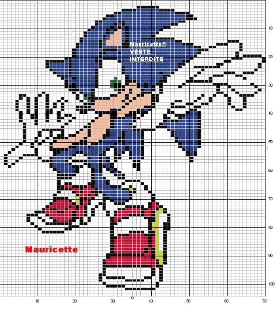 Coloriage Sonic en action à imprimer et colorier