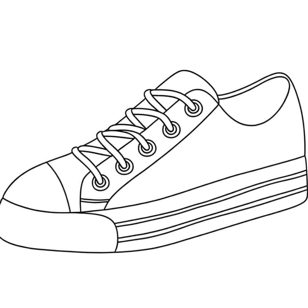 Coloriage Chaussure à lacets à imprimer et colorier