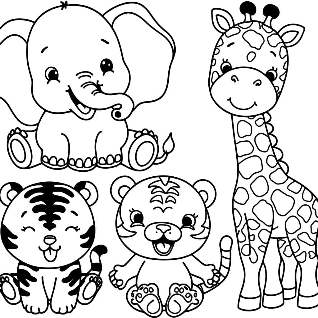 Coloriage Bebe Animaux à imprimer et colorier