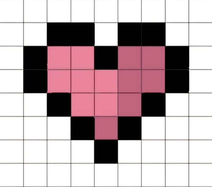 Coloriage Cœur pixelisé à imprimer et colorier