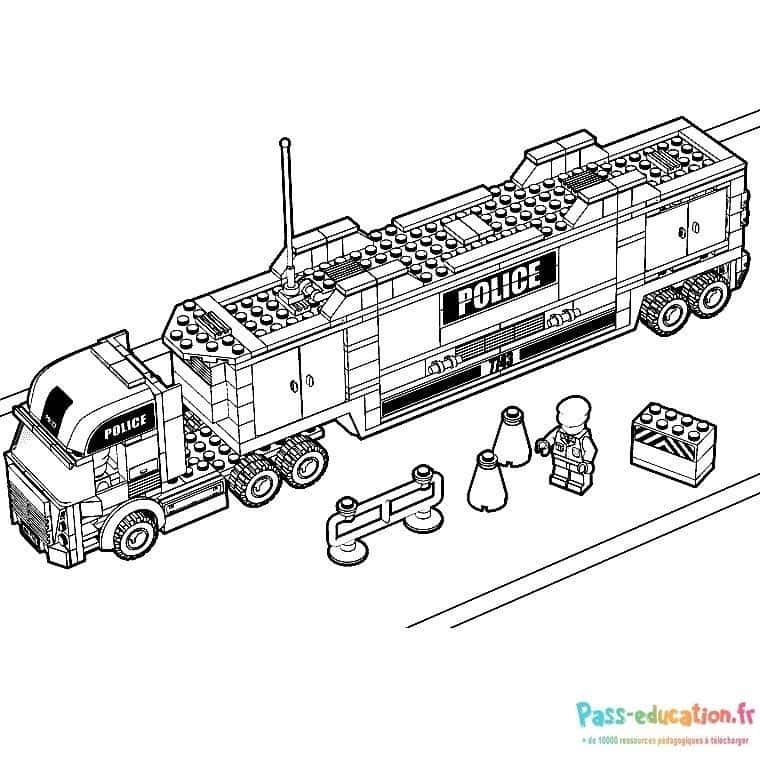 Coloriage Camion de police à imprimer et colorier