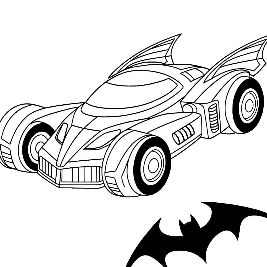 Coloriage Batmobile stylisée à imprimer et colorier
