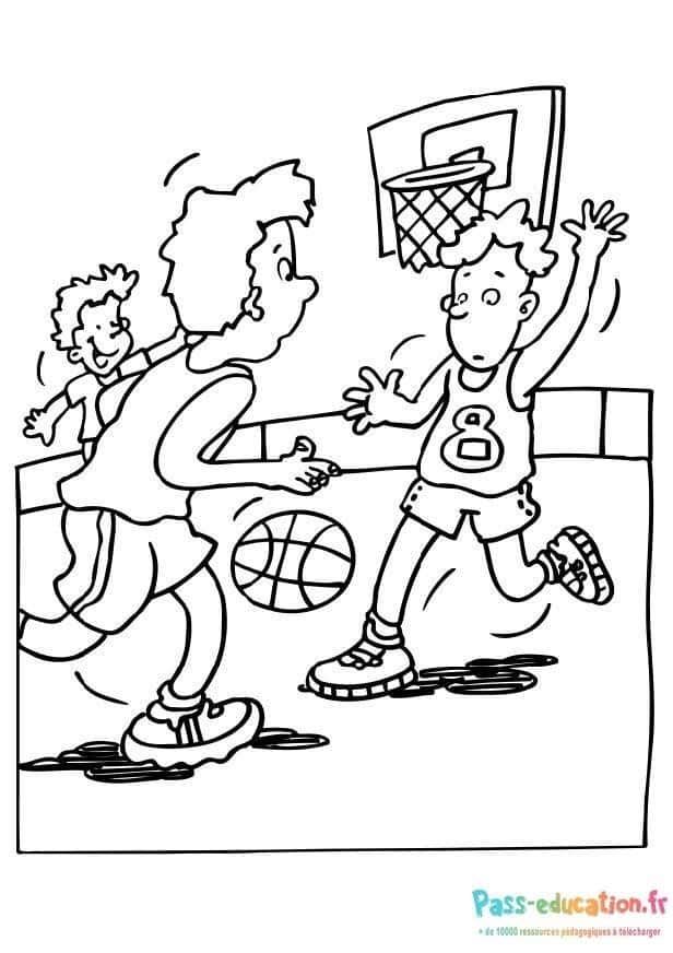 Coloriage Jeux de basketball à imprimer et colorier