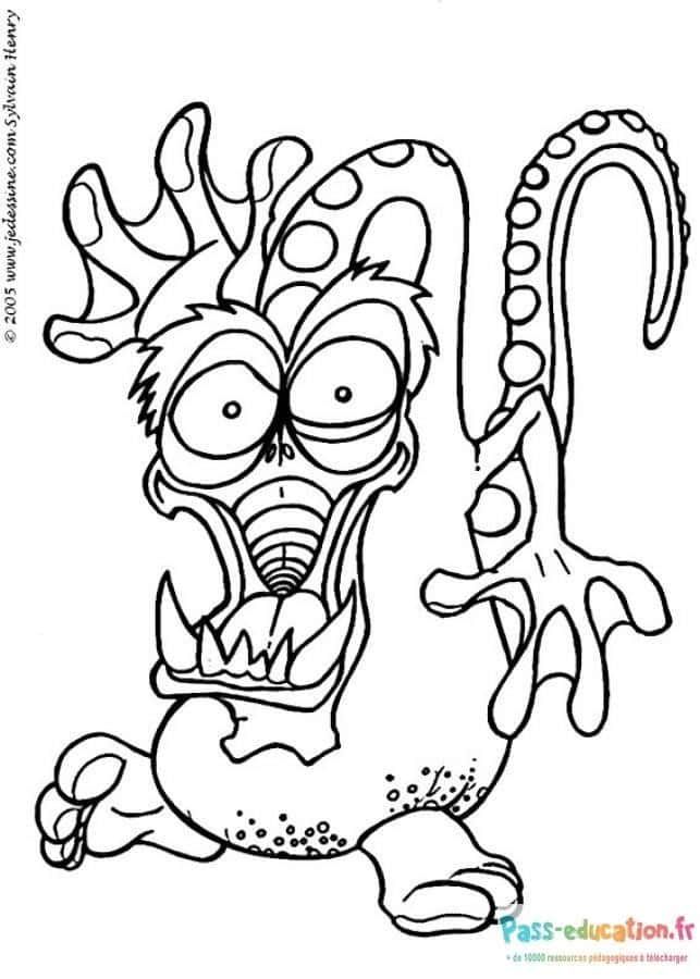 Coloriage Monstre rigolo à imprimer et colorier