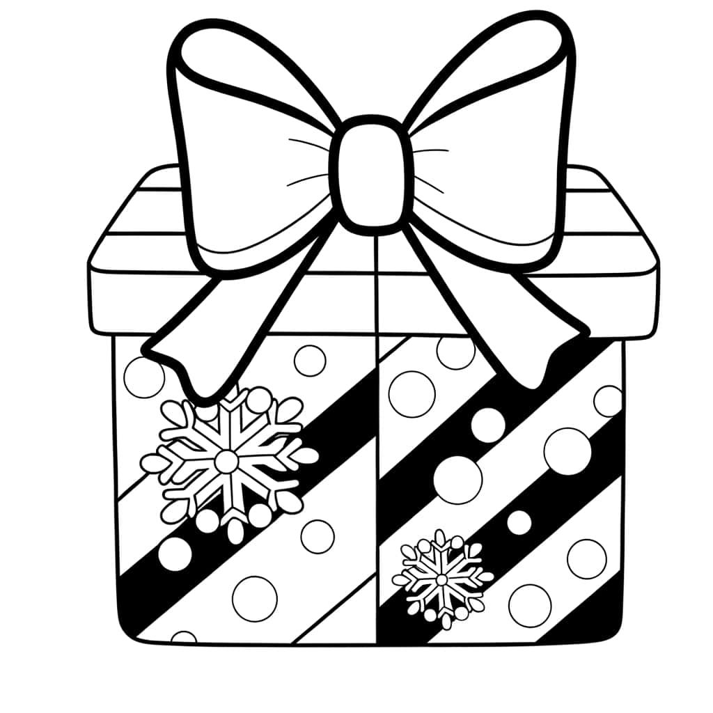 Coloriage Cadeau de Noël à imprimer et colorier