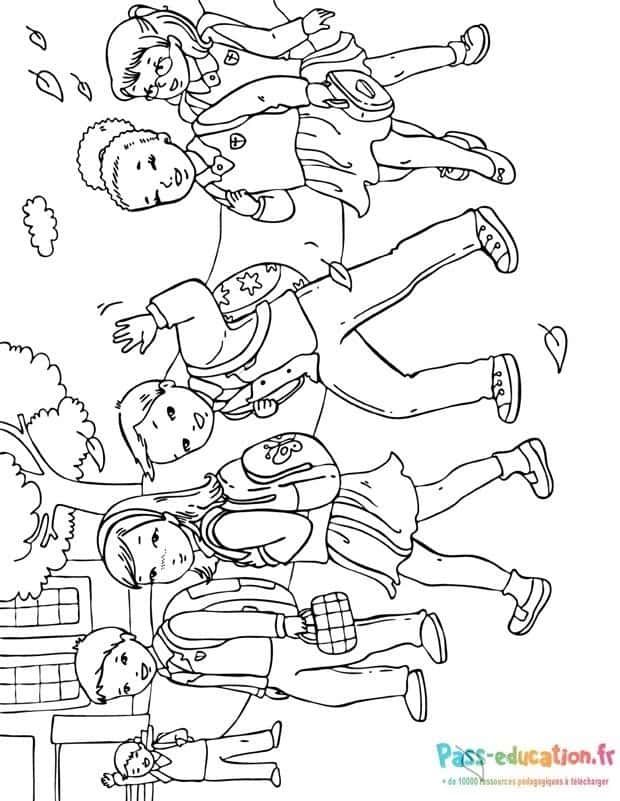 Coloriage Chute à la récréation à imprimer et colorier
