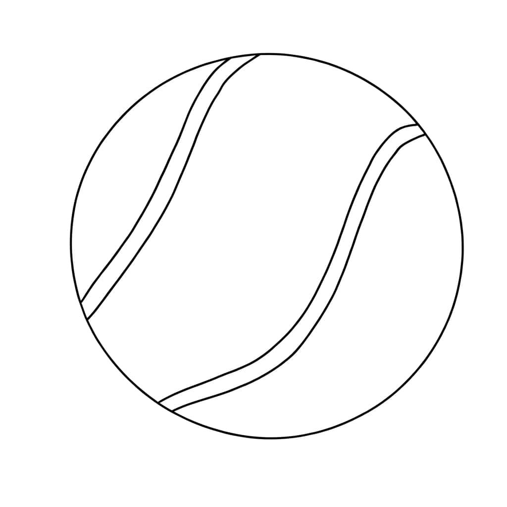 Coloriage Balle de tennis à imprimer et colorier