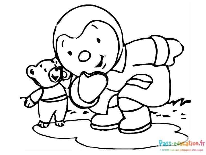 Coloriage T'choupi et Doudou à imprimer et colorier