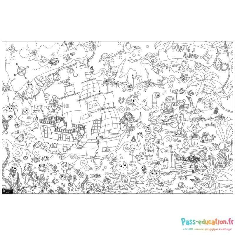 Coloriage Aventure de pirates à imprimer et colorier