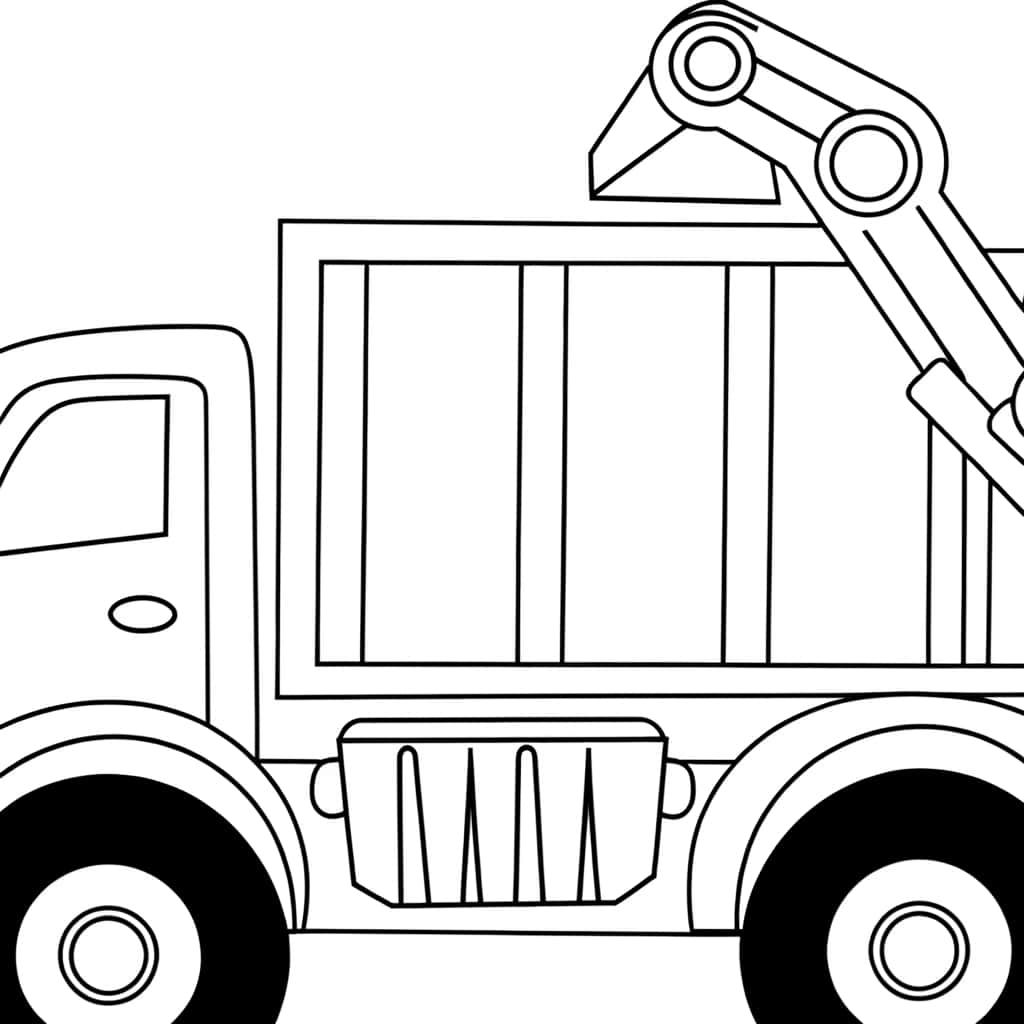 Coloriage Camion poubelle à imprimer et colorier