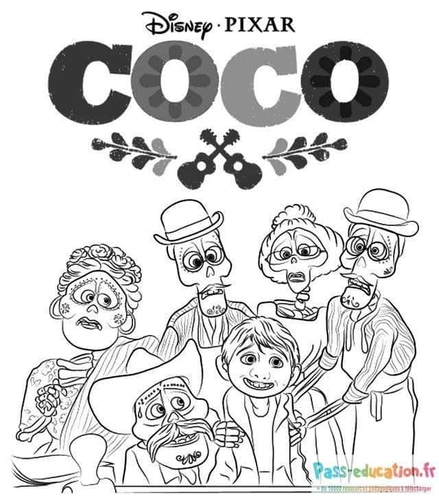 Coloriage Famille Coco à imprimer et colorier