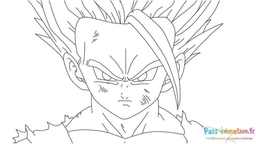 Coloriage Guerrier Saiyan à imprimer et colorier